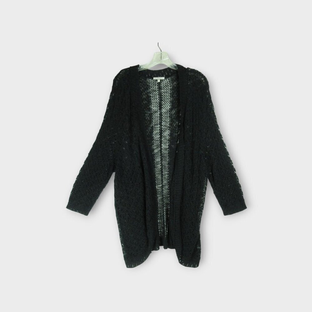 Maurices Black Lace-Knit Duster Cardigan Size 3 Plus Size Y2K Boho
